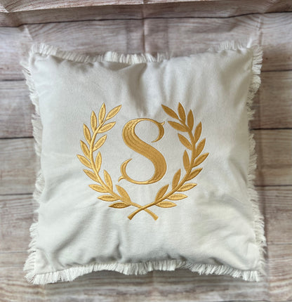 Embroidered Monogram, Super Soft  Suede Throw Pillow Covers , Custom Pillow Cover only, Gift Ideas, Wedding Gift Ideas, Custom Throw Pillow, Mother’s Day, Housewarming.