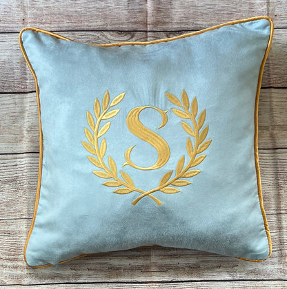 Embroidered Monogram, Super Soft faux Suede Throw Pillow Covers 18" by 18", Custom Pillow Cover only, Gift Ideas, Wedding Gift Ideas, Custom Throw Pillow, Mother’s Day, Housewarming.