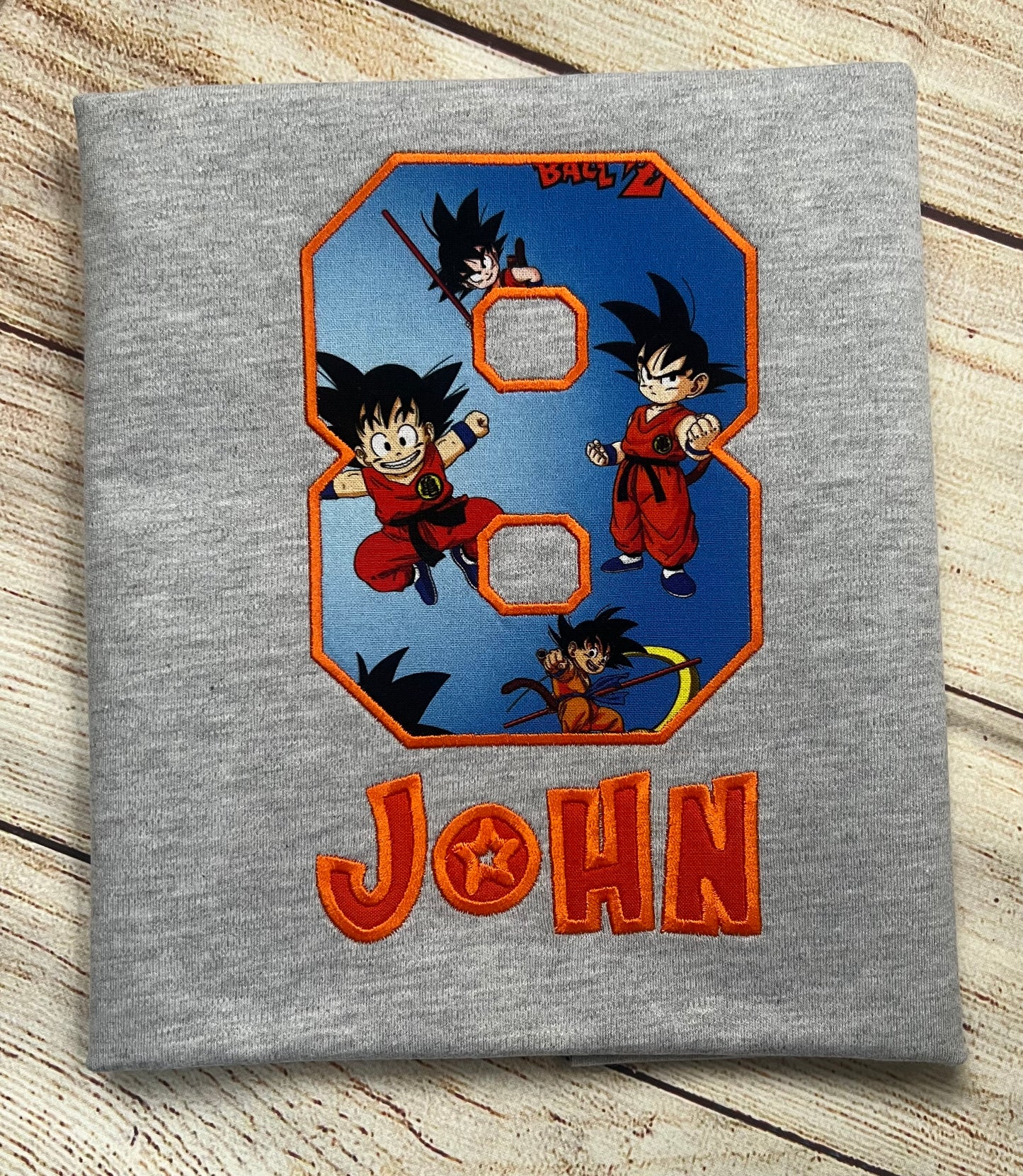 Personalized Embroidered Birthday Inspired Anime cartoon Boy T-Shirt,  Custom Personalized Dragon Birthday T-Shirt For Boys.